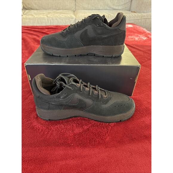 Size 9 Air Force 1 low 07 lv8 suede Black/Black/Velvet Brown New OG BOX main image 7